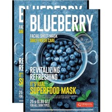 Vionna Dermal Yenileyici ve Canlandırıcı Tüm Cilt Tipleri Için Superfood Yaban Mersini Maskesi 25GR 2'li Set