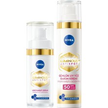Vionna Nıvea SPF50 LUMINOUS630 Leke Karşıtı Gündüz Yüz Kremi 40ML ve LUMINOUS630 Leke Karşıtı Serum 30ML, Leke Karşıtı Bakım Seti