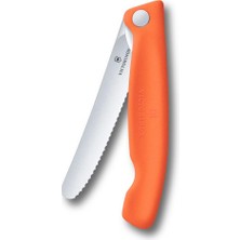 Vionna Victorinox Swiss Classic Katlanır Piknik Bıçağı, Yürüyüş, Meyve, Sebze, Sandviç, Sosis, Tırtıklı Bıçak, Ekstra Keskin, Turuncu