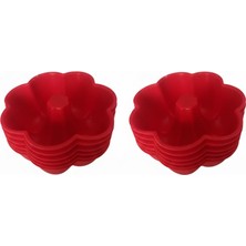 Vionna Silikon Muffin Kalıbı, Göbekli ve Çiçek Desenli – 6’lı Paket Isıya Dayanıklı Yapışmaz (2)