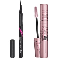 Vionna Maybelline New York Hyper Precise Eyeliner - Black + Lash Sensational Sky High Maskara