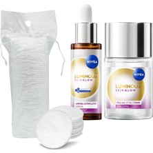 Vionna LUMINOUS630 Skin Glow Anında Aydınlatıcı Serum 30ML ve Peeling Etkili Tonik 100ML, Pamuk Hediyeli