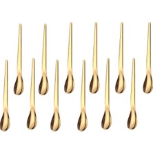 Vionna 304 Çelik 12 Adet Gold Lüx Modern Çay Kaşığı Kahve Fincan Kaşığı CIN581SR-12X