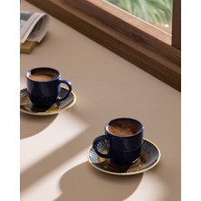 Vionna Kleby Nouveau 2 Kişilik 4 Parça Kahve Fincan Seti - Indigo/toprak - 90 ml