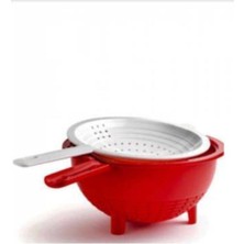 Vionna Tupperware Çift Süzgeç Kırmızı Çift Süzgeç