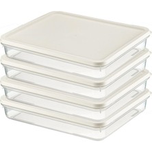 Vionna Orret Home 4 Adet Buzdolabı Organizeri – Pp Plastik Şeffaf ve Ayarlanabilir Saklama Kabı, Gıdaları Taze Tutan Fresh Box, Çok Amaçlı,mikrodalga ve Bulaşık Makinesi Uyumlu (Beyaz, 2600 Ml)