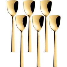 Vionna Gold Renk Paslanmaz Çelik Dondurma Kaşığı Seti, Çok Renkli, Titanyum Kaplama, 16 Cm, 6 Adet