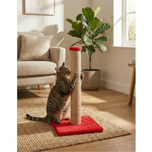 Vionna Brt Pet Peluş Kedi Tırmalama Tahtası 52 Cm, Kırmızı