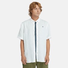 Timberland Mill Brook Linen Short Sleeve Shirt Erkek Beyaz Gömlek TB0A2DCC1001