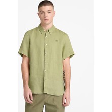 Timberland Mill Brook Linen Short Sleeve Shirt Erkek Yeşil Gömlek TB0A2DCCBQ01