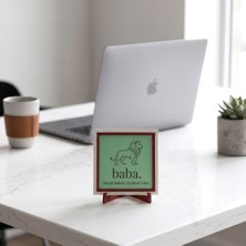 Vionna Hayatımdaki En Güzel Isim Yazılı Modern Obje, Babaya Özel Aslan Tasarımlı 10X10 cm Dekoratif Tasarım