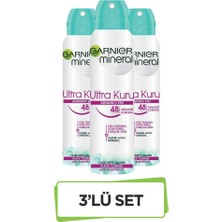 Vionna Garnier Mineral Ultra Kuru Kadın Sprey Deodorant 150 ml 3 Adet