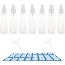 Vionna Zhıye 7 Adet Sprey Şişesi, 100 ml Plastik Doldurulabilir Sprey Şişesi Temizle Boş Ince Sis Atomizer Seyahat Şişesi Huni ve Etiketleri Makyaj Kozmetik Saç Temizliği Için