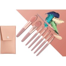 Vionna Gaman 8'li Kiremit Renkli Fırça Pembe Kılıflı Makyaj Fırça Seti
