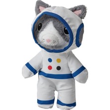 Vionna Ikea Aftonsparv 28 cm Çıkarılabilir Astronot Giysili Kedi Yumuşak Peluş Oyuncak Gri Uzay Temalı 678945777474744