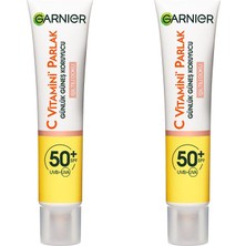 Vionna Garnier 2'li C Vitamini Parlak Günlük Uv Korumalı Güneş Yüz Kremi SPF50 Işıltılı Doku 40ML Cilt Bakım Seti
