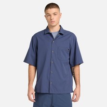 Timberland Ss Seersucker Resort Shirt Erkek Mavi Gömlek TB0A44B5EYP1
