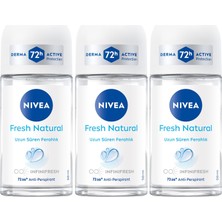 Vionna Nıvea Kadın Roll-On Deodorant Fresh Natural 50 Ml,72 Saat Anti-Perspirant Koruma, Eşsiz Fresh Koku,x3 Adet