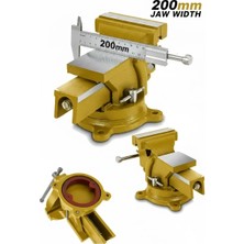 Epilons 200 mm Ağır Hizmet Tezgah Mengenesi Profesyonel Metal Gövdeli Sabit Masa Mengene
