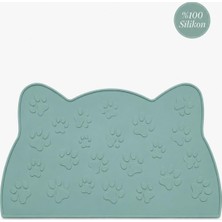 Vionna SILICONLY%100 Silikon Kokusuz Plastik ve Pvc Içermez Kedi Beslenme Paspası Kedi Mama Matı Mint