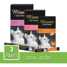 Vionna Miamor Cream Karışık Kedi Ödülü 3lü Paket
