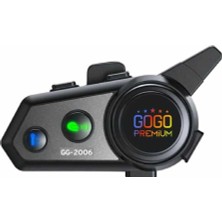 Gogo Premium Universal Motosiklet Kask Intercom Bluetooth Rgb Işıklı 1 Km Menzil GG-2006