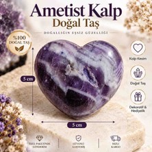 Best Bioenerji Taş Terapi Ametist 5x5 cm Kalp Doğal Taş – Morun Büyüleyici Zarafeti. Mega Büyük Boy