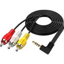 OEM 3 Rca Aux 3.5mm Kısa Jack Av Kablo (Tüplü Tv'ye Hd Uydu Bağlar)