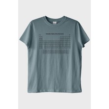 Lofux Periodic Table Of The Elements Baskılı Mavi Tişört