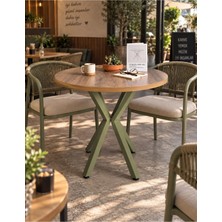 Sofex Mutfak Cafe Balkon Bahçe Restoran Yemek Masası 70X70 ( Kalınlaştırmalı Yşl Çam )