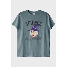 Lofux Science Magic But Real Mavi Tişört