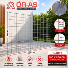 Ör-As Tel Örgü Hasır Tel-( 5.5 x 5.5 Göz Aralıklı - 3.5'mm ) ( 100 x 200 Ebatında )-( 6 Adet )