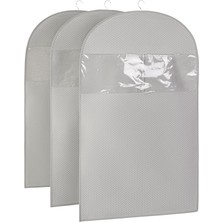 Vionna Ocean Home Textile 3'lü Gri Balıksırtı Elbise Kılıfı Set