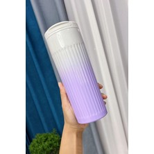 Vionna 304 L Çelik 500 Ml. Mor Beyaz Degrade El Termos Mug CIN917MR