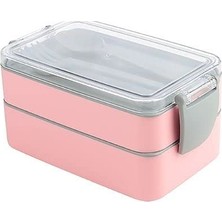 Vionna Titiz Plastik Orjinal Fely Beslenme Kabı,yetişkinler/çocuklar Için, Bölmeli, Yemek Kutusu, Paket Bölücü, Çatal Kaşık Takımı Içinde 4 Renk (Pembe)