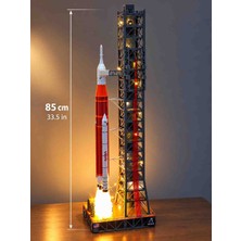 Pilovestik 85 cm Artemis Roketi ve Fırlatma Kulesi Dioraması - 3D Baskı LED Işıklı Nasa Uzay Gece Lambası Maketi