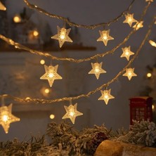 Vionna Coverzone 5 Metre LED Işıklı 28'li Yıldız Işık Zinciri Dekoratif Fişli Aydınlatma Ev Dekorasyonu Süsleme Salon Oda Merdiven Balkon Süslemeleri Için Yılbaşı Eğlence Doğum Günlerine Özel Aydınlatma