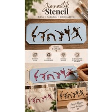 Major Hobi Jimnastik Figürleri Stencil Şablonu 6X17 cm – Sporcu Silüeti Boyama Şablonu