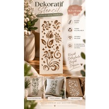 Major Hobi Çiçek Desenli Dekoratif Stencil Şablonu 6,5X15 cm – Boyama ve Hobi Şablonu