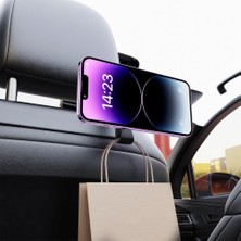 Vionna Xo C195 Manyetik Araç Arka Koltuk Telefon Tutucu - Güçlü Mıknatıslı ve Askı Kancalı Tasarım, 360 Derece Dönebilen Başlık, Tablet ve Akıllı Telefonlar Için Çok Fonksiyonlu Tutacak