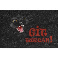Vionna Monnhein Tasarımlı Dekoratif Kapı Önü Paspas, Dış Mekan/ev Içi/banyo/mutfak/yatak Odası/giriş Paspasları (Git Buradan Siyah, 45X70)