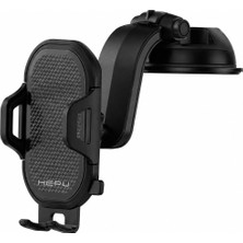 Vionna Hepu Armor Series HP-AA03 Güçlü Vakumlu Vantuzlu Araç Içi Telefon Tutucu - Tek Elle Kullanım Imkanı Sunan Metal ve Plastik Gövdeli Torpido/ön Cam Uyumlu Araç Tutacağı