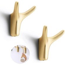 Vionna Xspring Havlu Askısı, 2'li Paket Metal Duvar Askısı, Ağır Hizmet Tipi Havlu Askıları, Banyo, Giriş Holü, Oturma Odası ve Mutfak Için Pratik Askı Seti (Fırçalı Pirinç Renk)