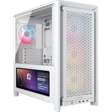 Vionna Corsaır Frame 4000D LCD Rs Argb Modüler Orta Kule Atx Pc Kasası - Xeneon Edge LCD Dokunmatik Ekran, Infinirail Fan Montaj Sistemi, 4x RS120 Argb Pwm Fanlar, Ters Anakart Desteği - Beyaz