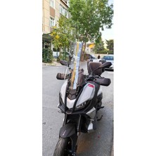 Saw-Tech Aprilia Sr Gt 400 Uyumlu Tur Camı + Destek Demiri Yükseklik 65CM Şeffaf Renk