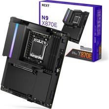 Vionna Nzxt N9 X870E - Amd X870E Am5 Atx Oyun Anakartı Ryzen 9000/8000/7000-20+2+1, Ddr5, 4x M.2, Pcıe 5.0, Wi-Fi 7, 5gbe, USB 4 – Tam Metal Kapak, M.2 Hızlı Kilit – Siyah
