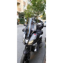 Saw-Tech Aprilia Sr Gt 400 Uyumlu Tur Camı Şeffaf Veya Füme Tur Camı + Destek Demiri Yükseklik 65CM Füme Renk