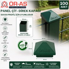 Ör-As Tel Örgü Profil Kapak 50 x 50 100 Adet