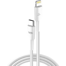 Vionna Linktech K608 Type-C To Iph Lightning 30W 2mt Şarj Kablosu Beyaz