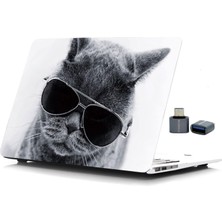 Vionna Mcstorey MacBook Air 13 Inç Kılıf A2337 M1 A2179 A1932 Uyumlu Mat Sert Kapak Uv Baskılı Kedi Desenli Koruyucu Hard Case Çizilme Önleyici Laptop Kılıfı Füme